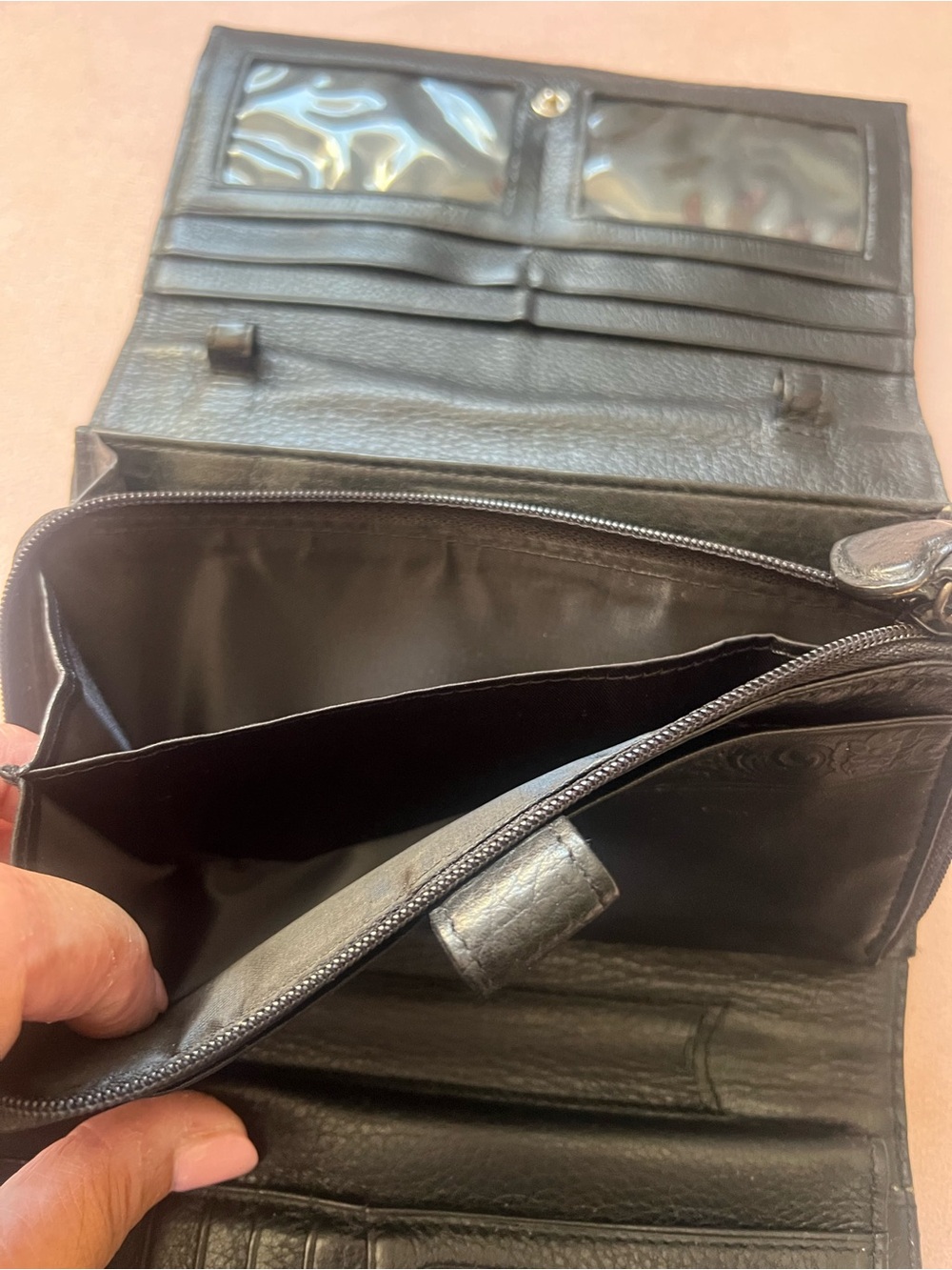 Brighton Brown and Black Leather Clutch Wallet - Picture 7 of 8